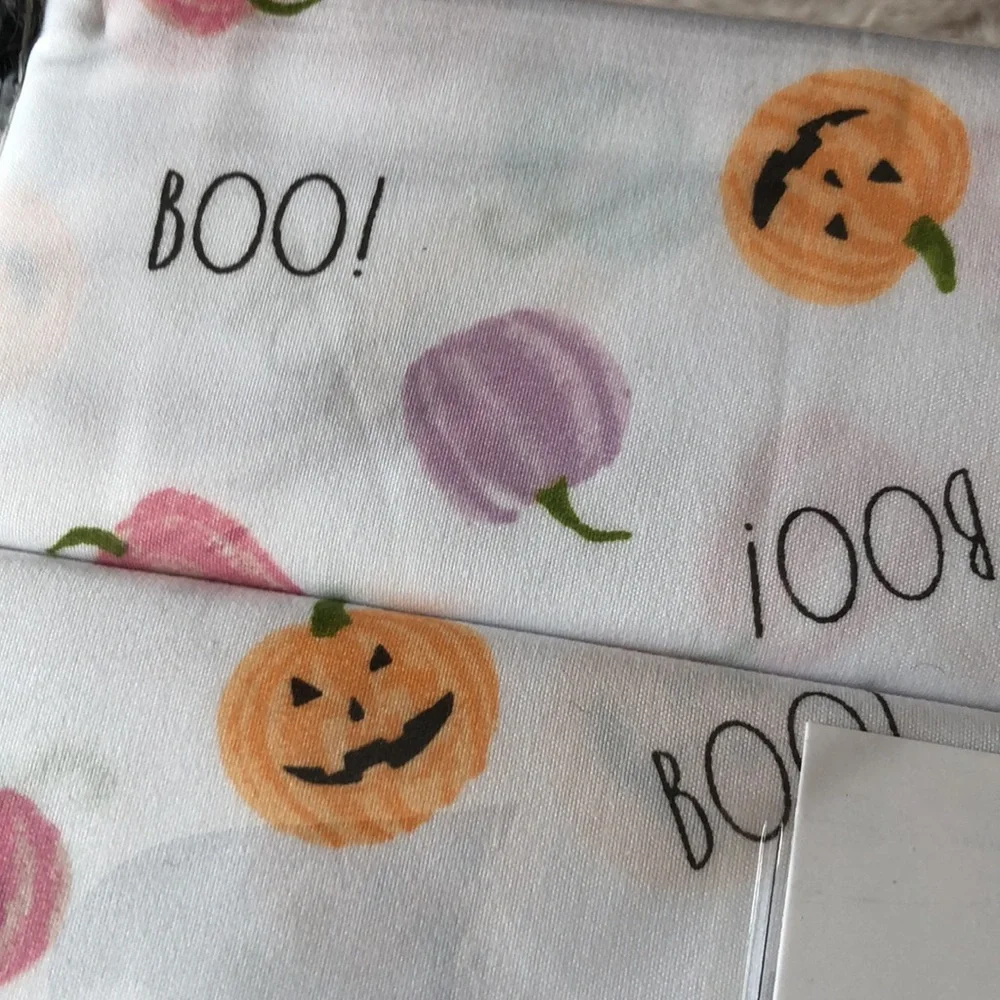 Rae Dunn BOO Halloween Pastel Pumpkins Jack O Lantern Sheet Set - QUEEN